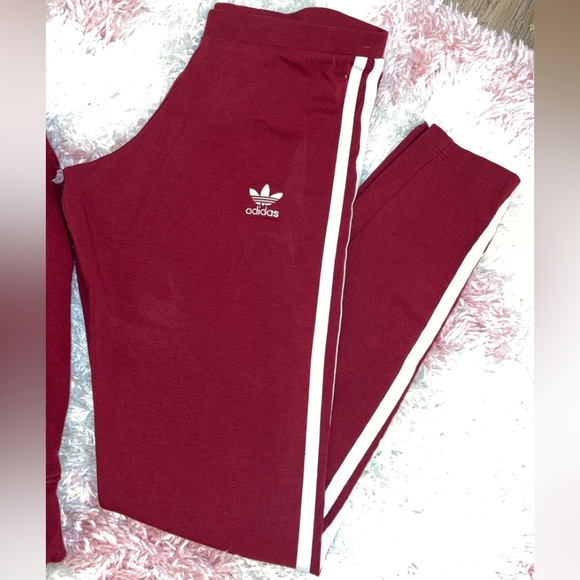 Adidas retro burgandy 2pc jogger set EUC - Picture 7 of 8